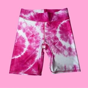 NWOT TEREZ Pink & White Tie Dye Work Out Shorts | Size: L
